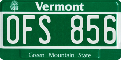 VT license plate OFS856