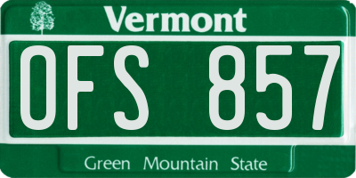 VT license plate OFS857
