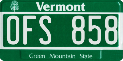 VT license plate OFS858