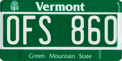 VT license plate OFS860