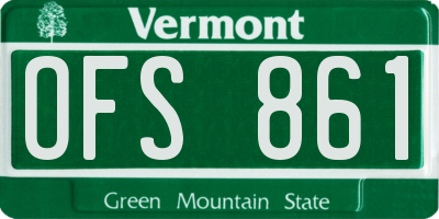 VT license plate OFS861