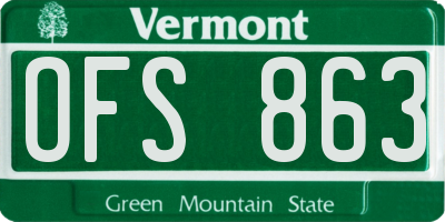 VT license plate OFS863