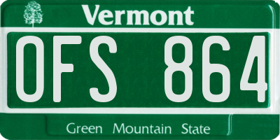 VT license plate OFS864