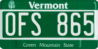 VT license plate OFS865