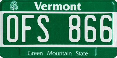 VT license plate OFS866