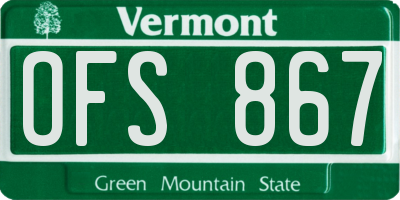 VT license plate OFS867