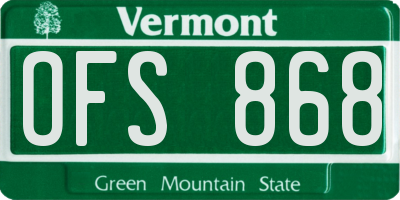 VT license plate OFS868