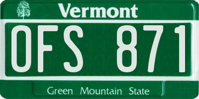 VT license plate OFS871