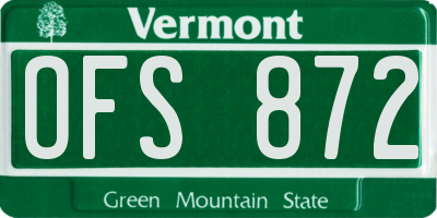 VT license plate OFS872