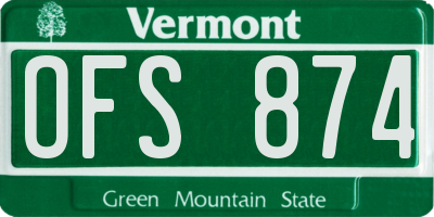 VT license plate OFS874