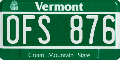 VT license plate OFS876