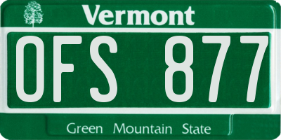 VT license plate OFS877