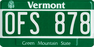 VT license plate OFS878