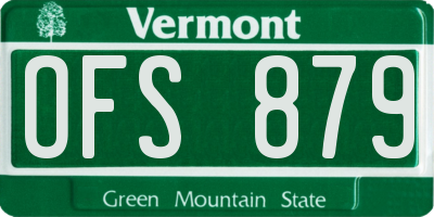 VT license plate OFS879