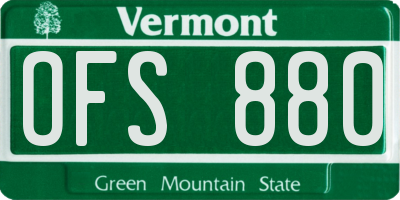 VT license plate OFS880