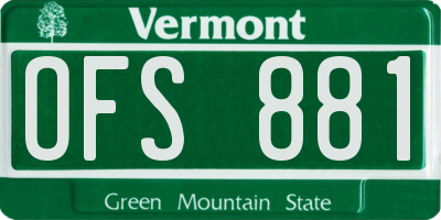 VT license plate OFS881
