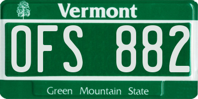VT license plate OFS882