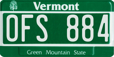 VT license plate OFS884
