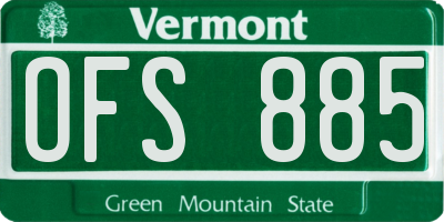 VT license plate OFS885