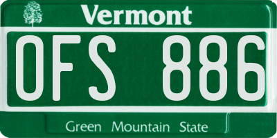 VT license plate OFS886