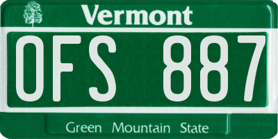 VT license plate OFS887