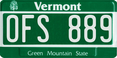 VT license plate OFS889