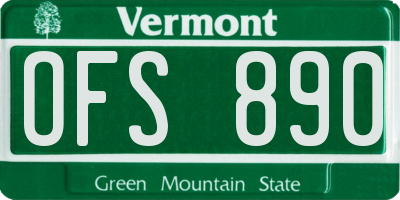 VT license plate OFS890