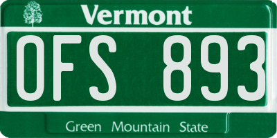 VT license plate OFS893