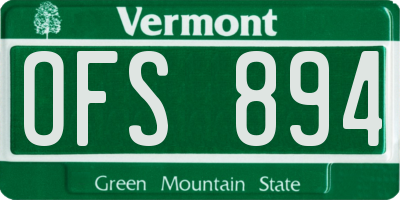 VT license plate OFS894