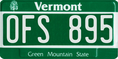 VT license plate OFS895