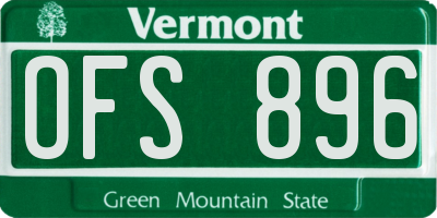 VT license plate OFS896