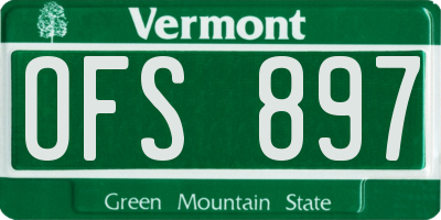 VT license plate OFS897
