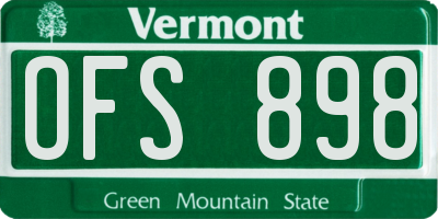 VT license plate OFS898