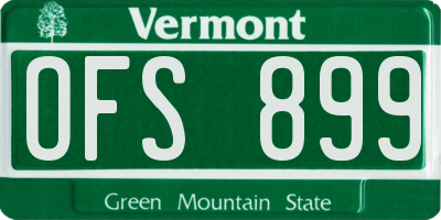 VT license plate OFS899