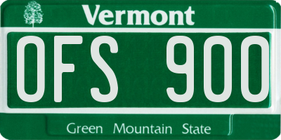 VT license plate OFS900