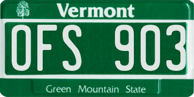 VT license plate OFS903