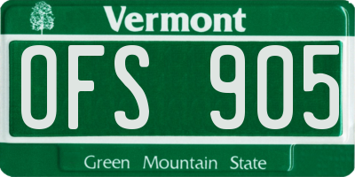 VT license plate OFS905