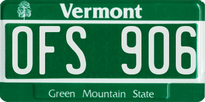 VT license plate OFS906