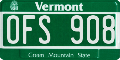 VT license plate OFS908