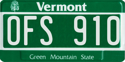 VT license plate OFS910