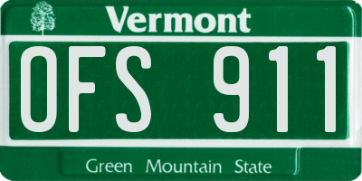 VT license plate OFS911