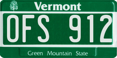 VT license plate OFS912