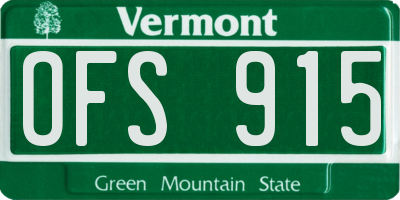 VT license plate OFS915