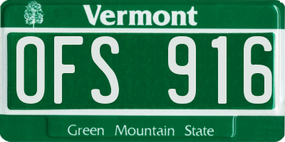 VT license plate OFS916