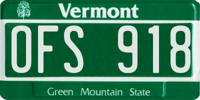VT license plate OFS918