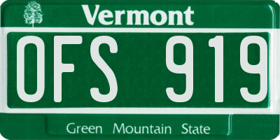 VT license plate OFS919