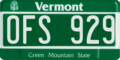 VT license plate OFS929