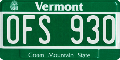 VT license plate OFS930