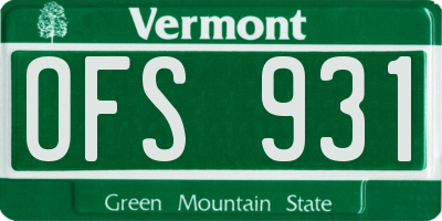 VT license plate OFS931