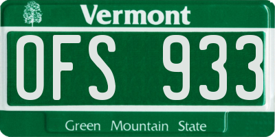 VT license plate OFS933